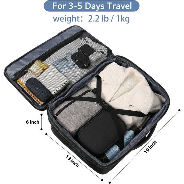 Weekender Carry On Travel Backpack - 20L, Airline Approved, Laptop Compartment, Black - View #5