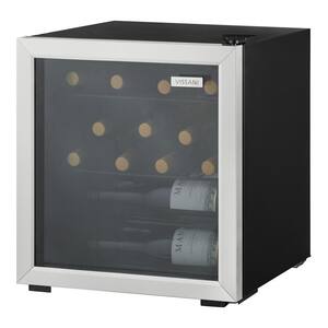 17.5 in. 17-Bottle Wine and Beverage Cooler in Stainless Steel