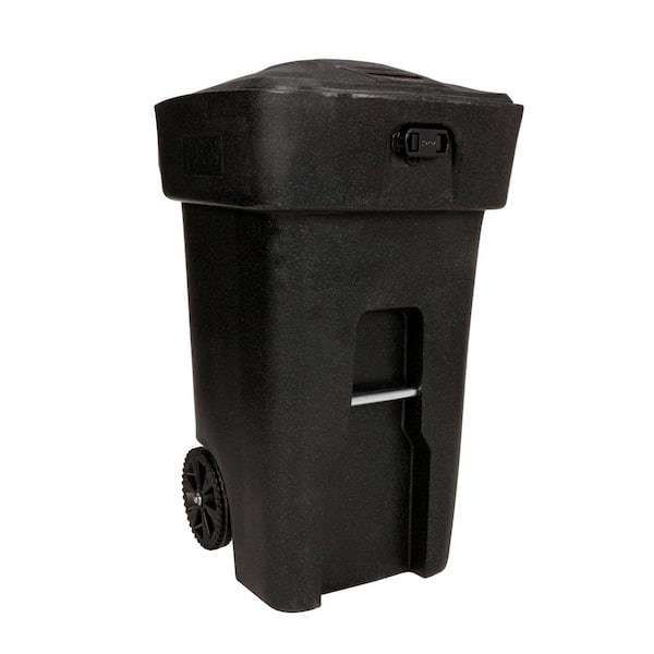 Toter 64 Gal. Automated Bear Resistant Outdoor Trash Can in Blackstone with Attached Lid and Wheels