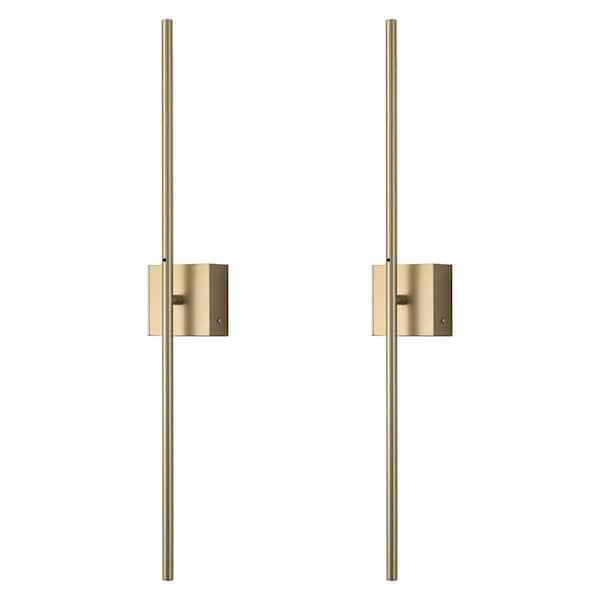 4 in. Gold Dimmable Adjustable Color Temperature Chargeable LED Wall Lamp Vanity Light with Touch and Remote Control