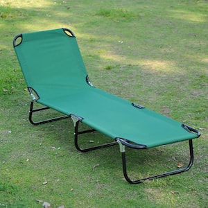 3-Position Adjustable Backrest Chaise Chair Lounger with Lightweight Frame Great for Pool or Sun Bathing Green