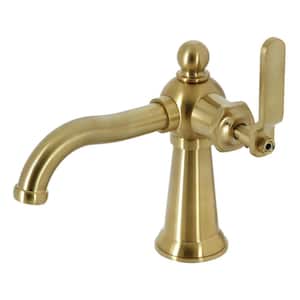 Knight Single-Handle Single Hole Bathroom Faucet with Push Pop-Up in Brushed Brass