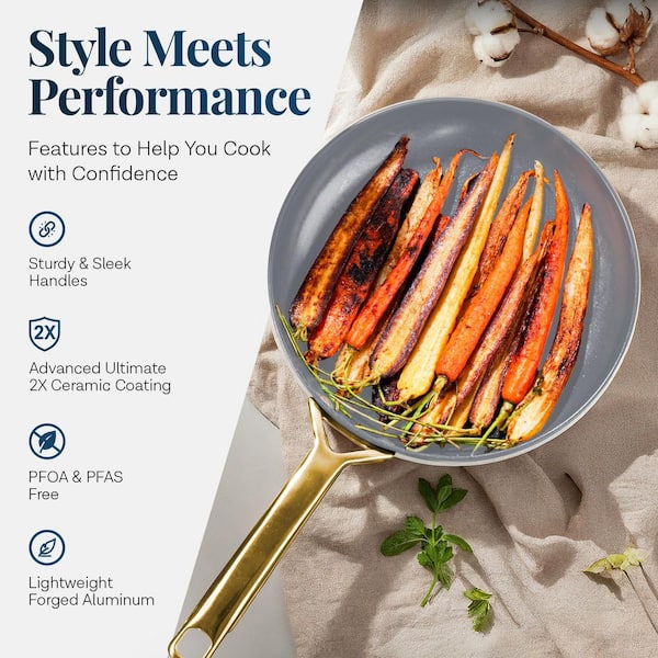 Hisencn 3-Piece Enameled Cast Iron Skillet Set - Non-Toxic Ceramic Coated, 8", 9.5", 11" Pans