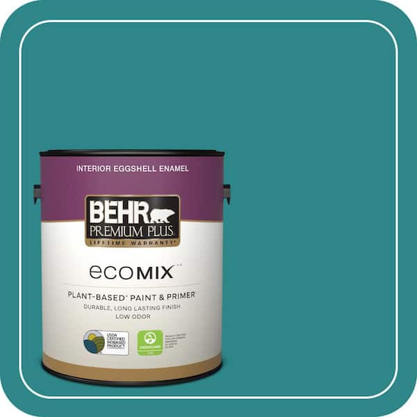1 gal. #M460-6 Thai Teal Eggshell Enamel EcoMix Plant-Based Interior Paint & Primer