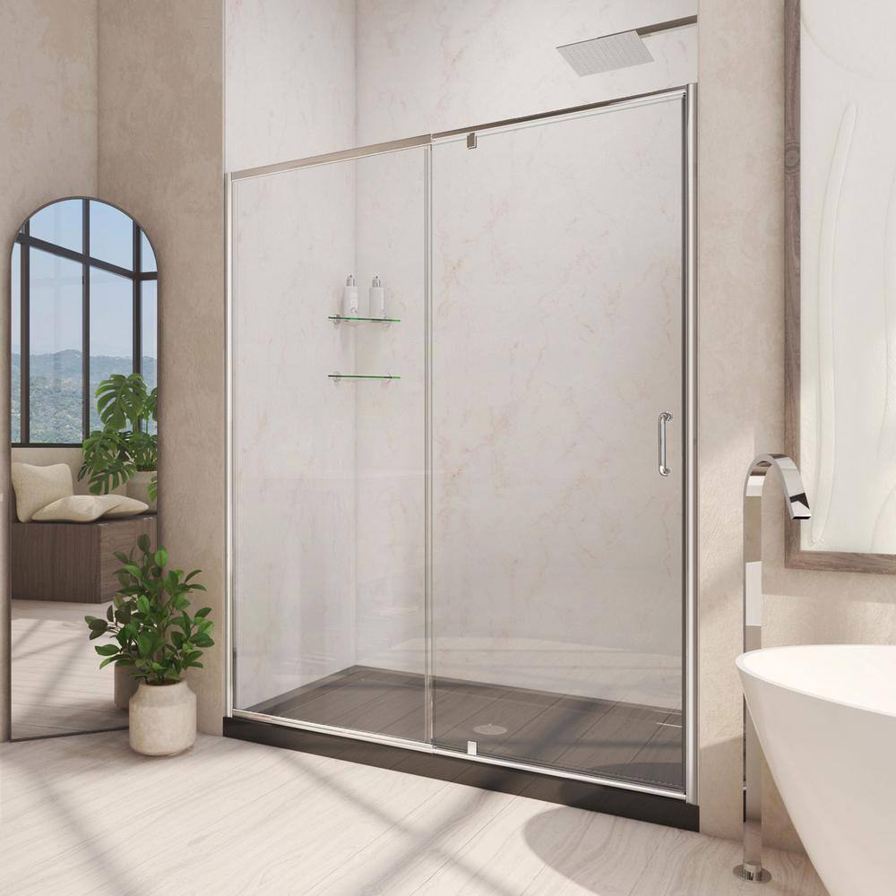 Flex 36" x 74.75" Frameless Chrome Pivot Shower Kit