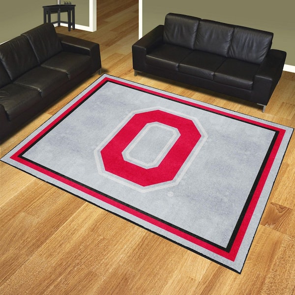 Ohio State Buckeyes Gray 8 ft. x 10 ft. Plush Area Rug