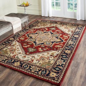 Heritage Red 12 ft. x 12 ft. Border Floral Medallion Square Area Rug