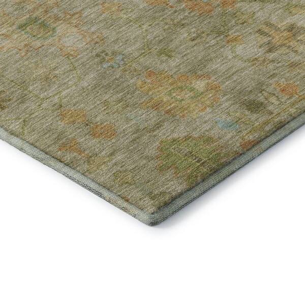 Mayfield Premium Machine Washable Abstract AMF1930 Khaki 10 ft. x 14 ft. Area Rug