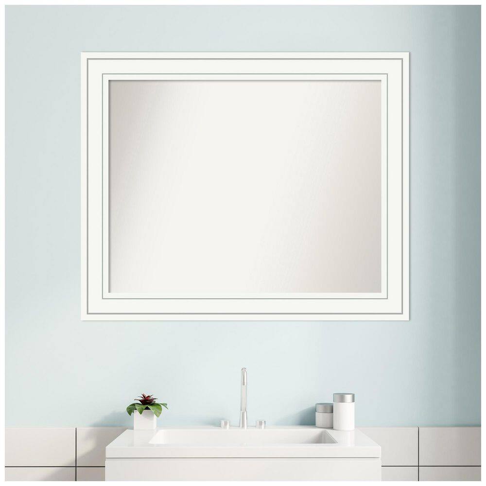 Craftsman White Wood Rectangular Bathroom Wall Mirror