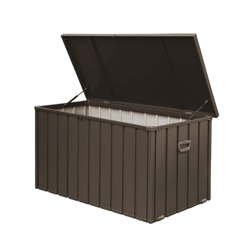 domi outdoor living 150 Gal. Dark Brown Galvanized Steel Deck Box