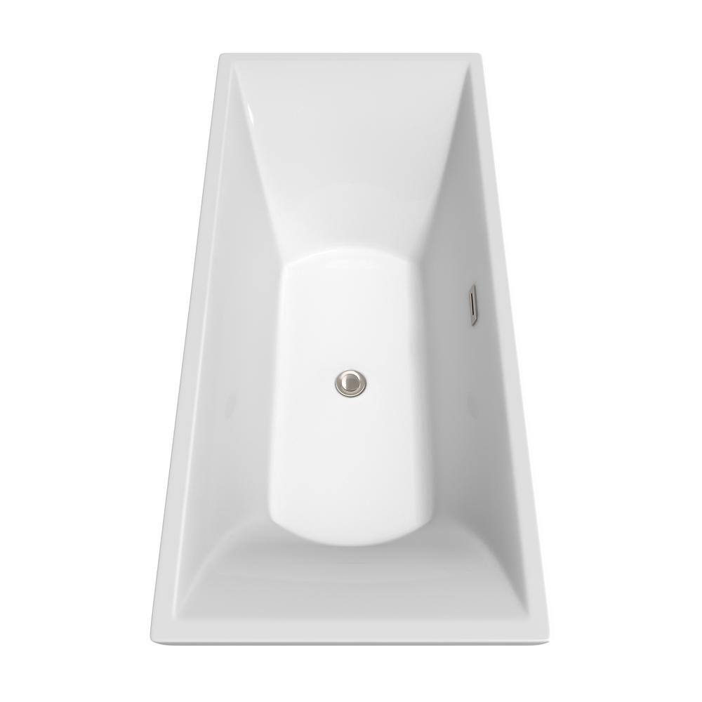 Maryam 71.5" White Acrylic Freestanding Soaking Bathtub