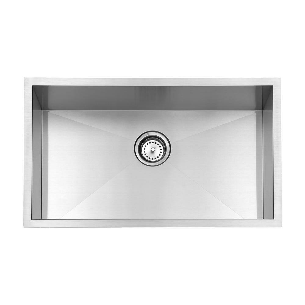 30-Inch Stainless Steel Single Bowl Undermount Kitchen Sink with Faucet