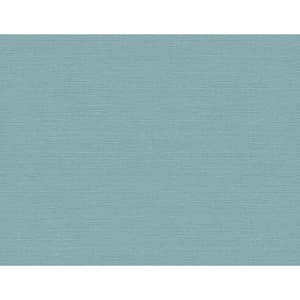 Horizontal Yarns Soft Blue Paper Non-Pasted Strippable Wallpaper Roll (Cover 60.75 sq. ft.)
