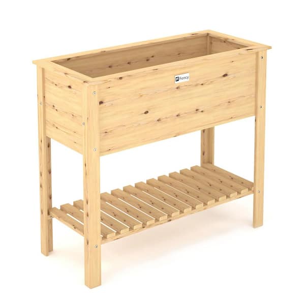 Dovelina 47 in. W x 22 in. D x 35 in. H Nature Wooden Elevated Planter Box