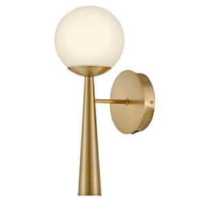 Izzy 6.0 in. 1-Light Lacquered Brass Wall Sconce