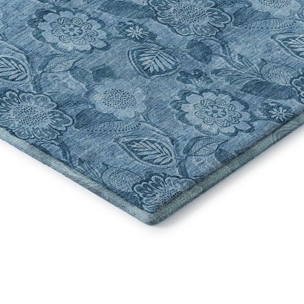 Mayfield Premium Machine Washable Abstract AMF1939 Blue 2 ft. x 3 ft. Accent Rug