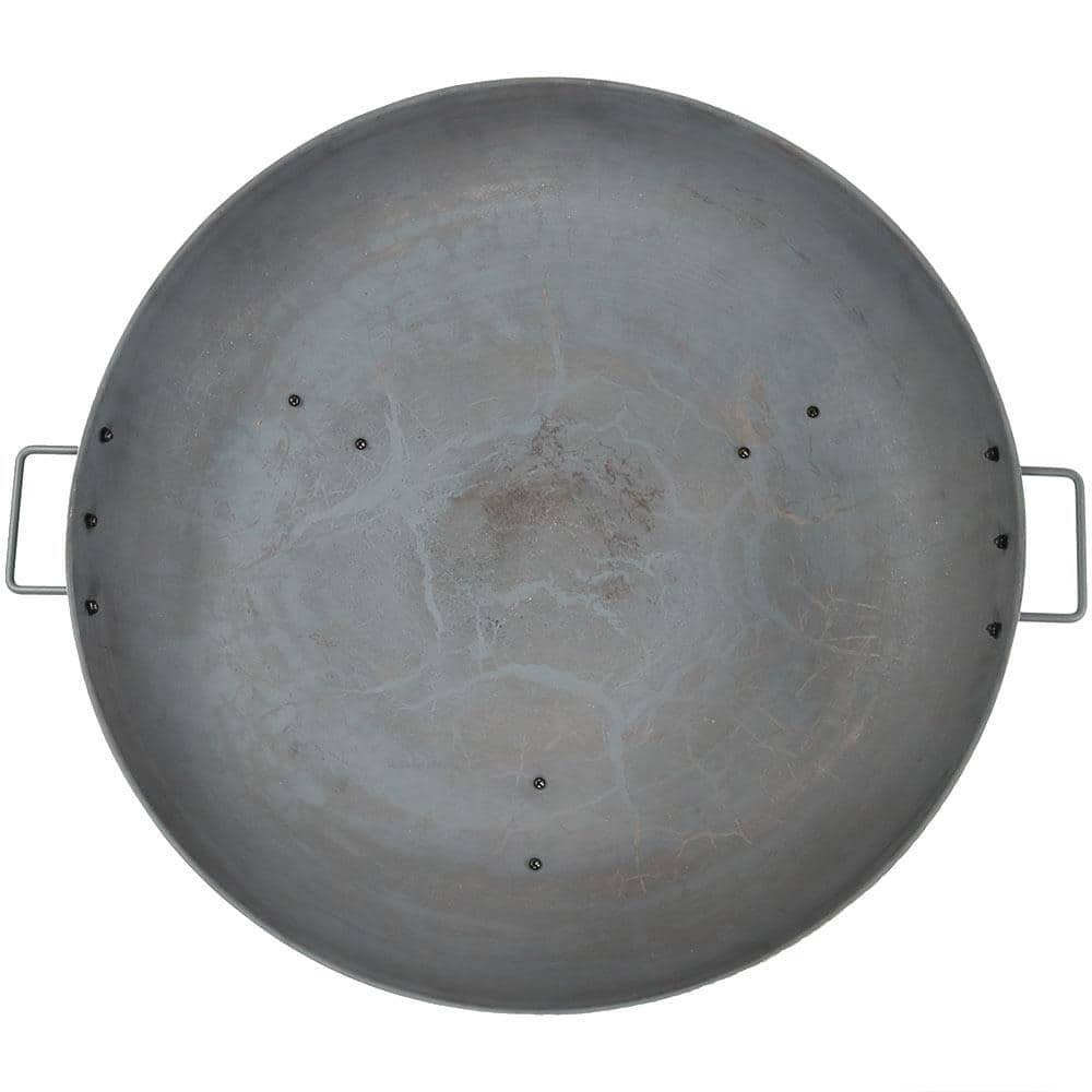 30-Inch Gray Cast Iron Wood-Burning Fire Pit with Steel Finish
