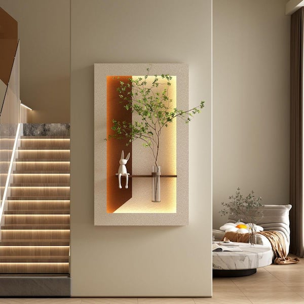 Sunpez 41. 34in. H 1-Light White-C LED Wall Sconce, 3-Color LED