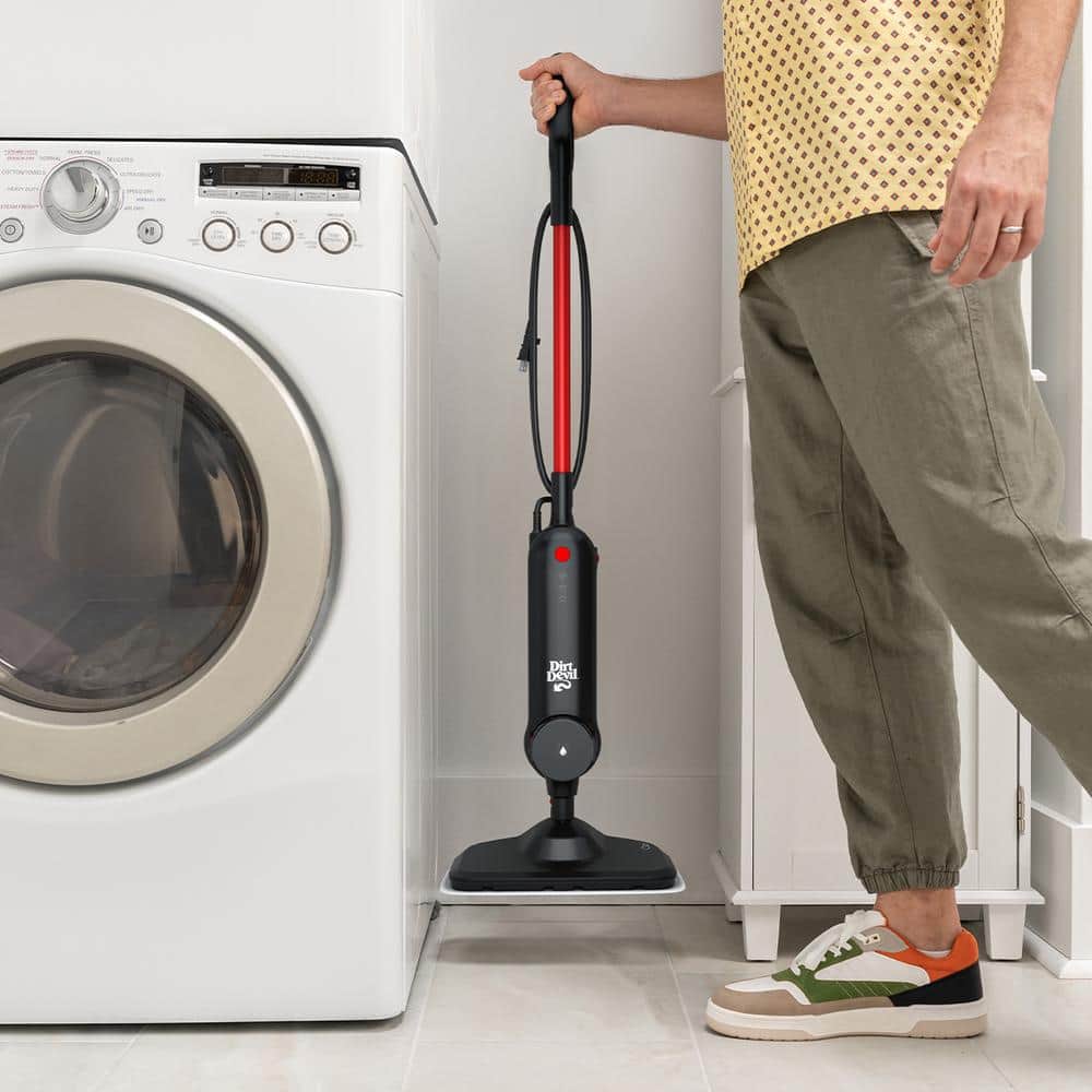 Black Corded Steam Mop for Hardwood and Tile Floors