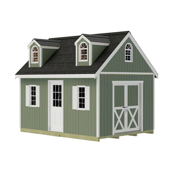 Planner's Paradise 12 ft. x 16 ft. Wood Shed Kit with Sliding Doors, Loft, Dormer Kit and FortressFloor (192 sq. ft.)