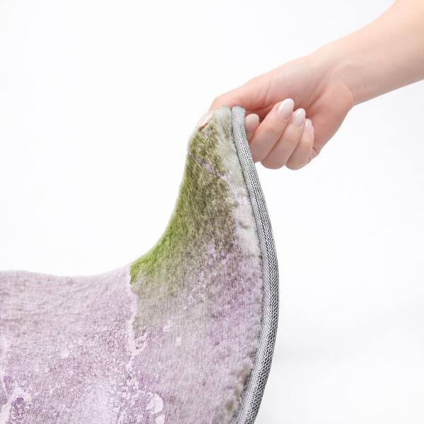 Dream Shag Premium Machine Washable Abstract ADS517 Purple 3 ft. x 5 ft. Area Rug
