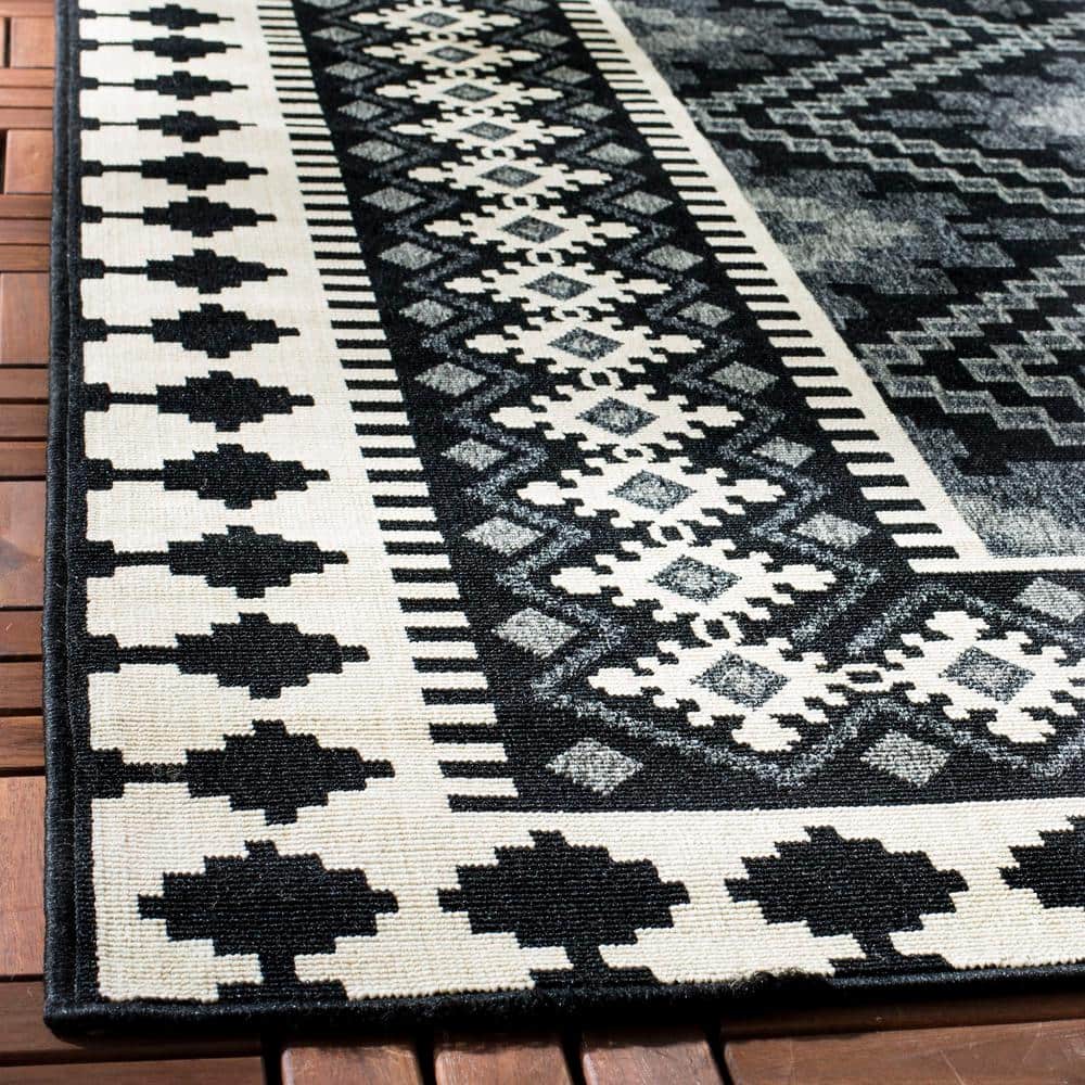 Safavieh 59'' Square Easy-Care Black Synthetic Rug