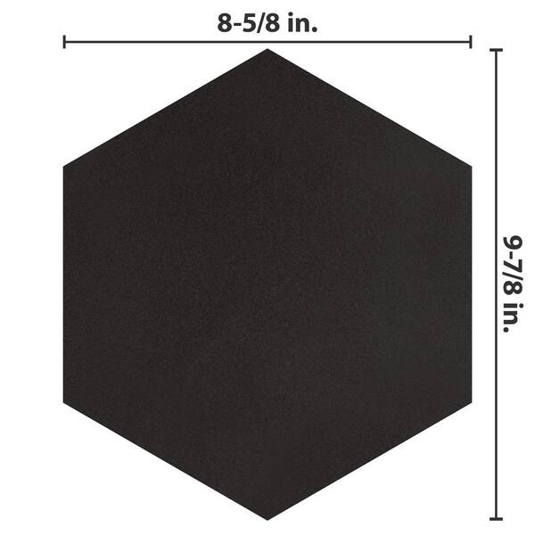 Merola Tile Textile Hex Black 8 5 In, Home Depot Black Tile