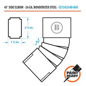 1-3/4 in. x 2-3/4 in. Bonderized Steel 45-Degree B-Style Downspout Elbow