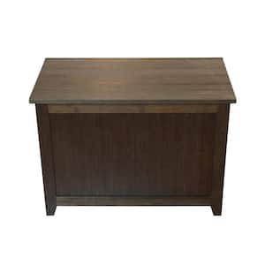 Solid Bamboo Brushed Brown Storage Chest Bench 18 in x 26 in x 14 in