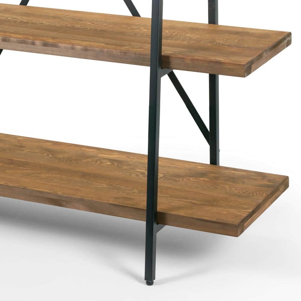 Industrial Medium Wood and Black Ladder Etagere