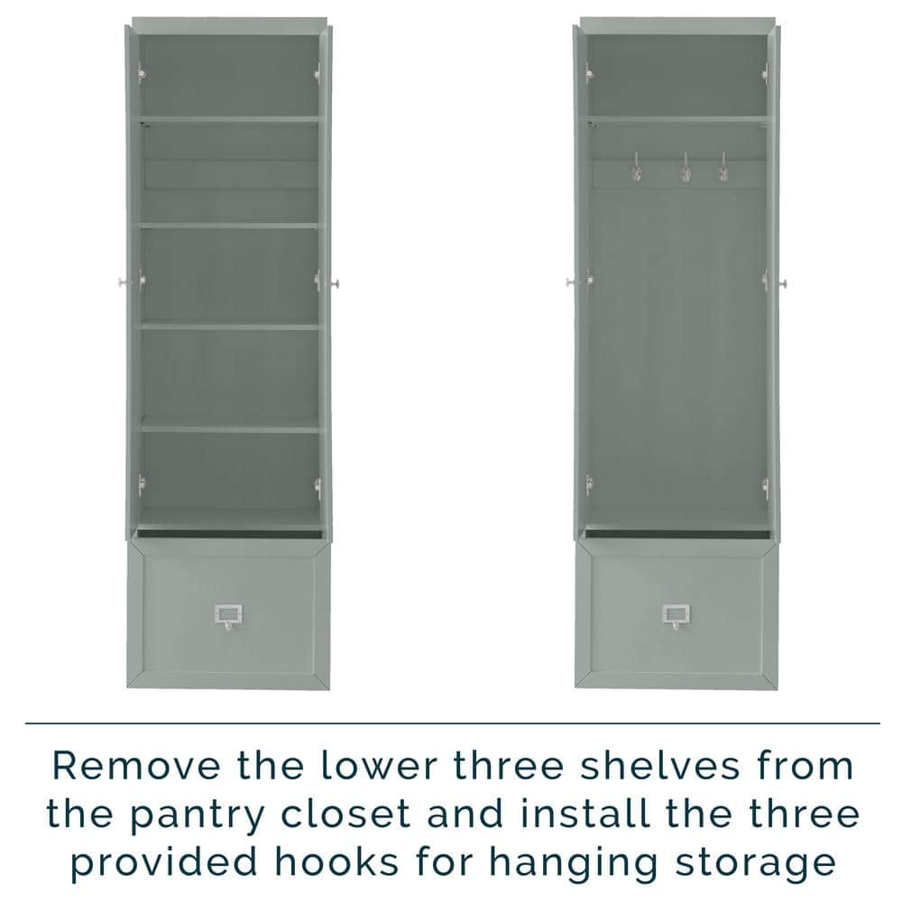Gray Freestanding 2-Piece Entryway Set with Adjustable Shelving