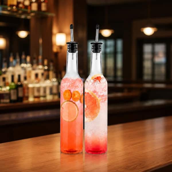 その他 Set of 5 bottles 20-Set 15 oz Clear Plastic Long Neck Bottles with Stainless Steel