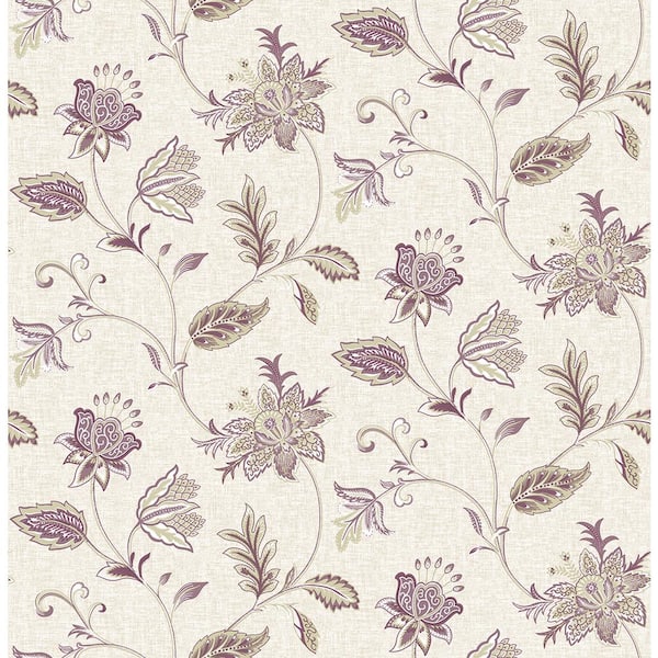 A-Street Prints Georgette Burgundy Jacobean Burgundy Wallpaper Sample