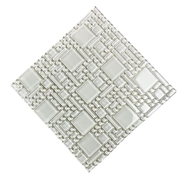Instant Mosaic 6-Pack 12-in x 12-in Metallic Metal Versailles Mosaic Peel & Stick Tile