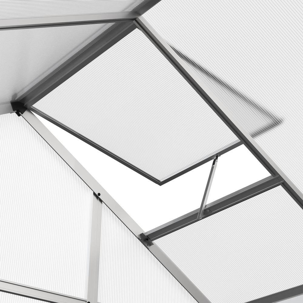 4ft x 6ft Aluminum Frame Walk-In Greenhouse with Polycarbonate Panels