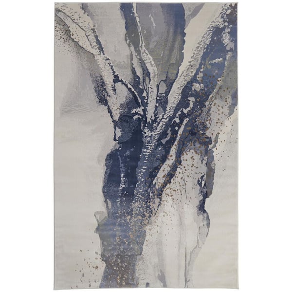 Gray 8 x 10 ft. Loomed Abstract Rectangle Indoor Area Rug