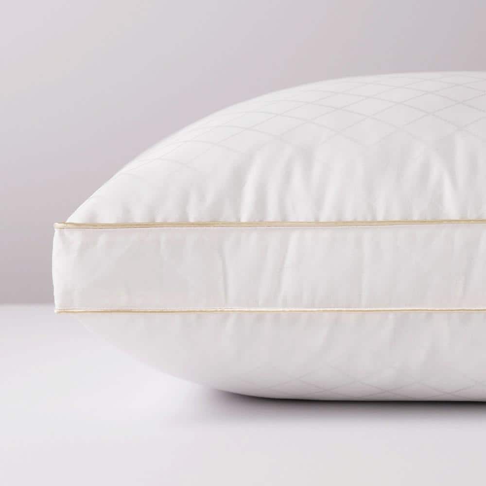 Diamond Luxe White Hypoallergenic Gusset Pillow, Standard Size