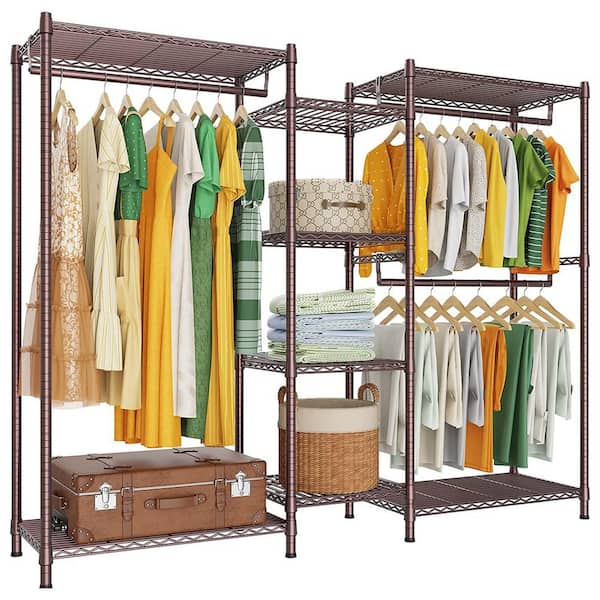 Unbranded Bronze Metal Garment Clothes Rack 70 in. W x 77 in. H