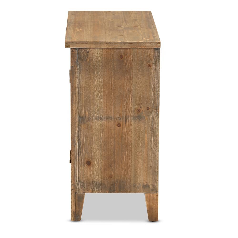 Clement Medium Oak 2-Door Wood Spindle Accent Cabinet