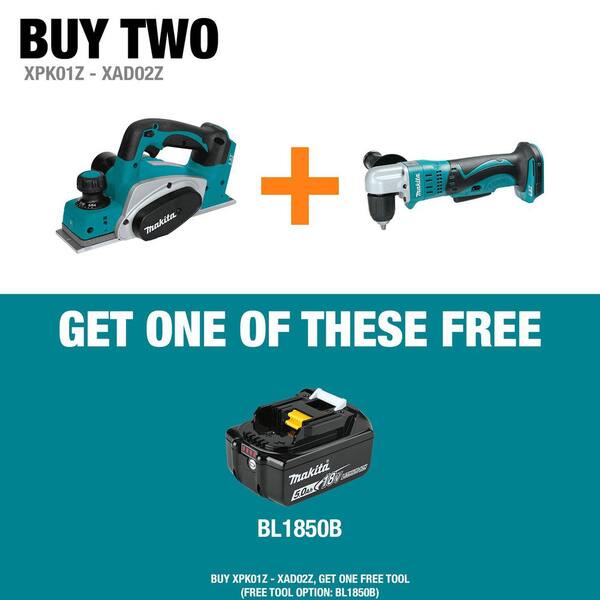 18V LXT Lithium-Ion 3-1/4 in. Cordless Planer (Tool-Only) with 18V LXT Lithium-Ion 3/8 in. Cordless Angle Drill