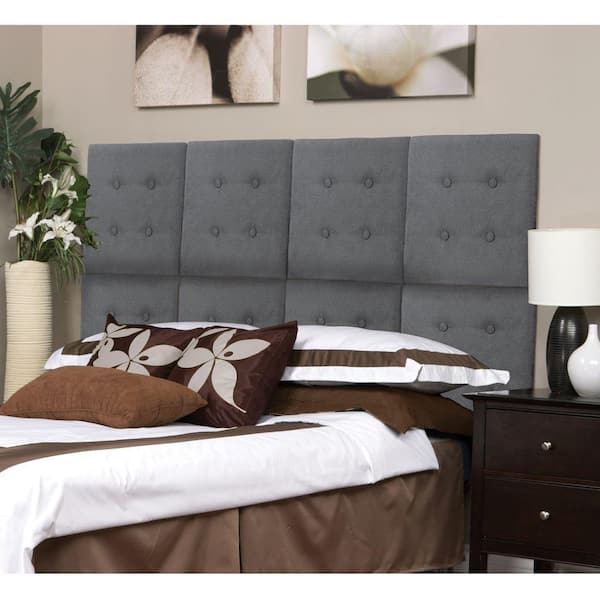 AZ Home and Gifts Next Luxe Grey Faux Suede Queen Headboard