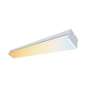 2 ft. 150 Watt Equivalent Integrated LED White Strip Light Fixture Dimmable Selectable CCT