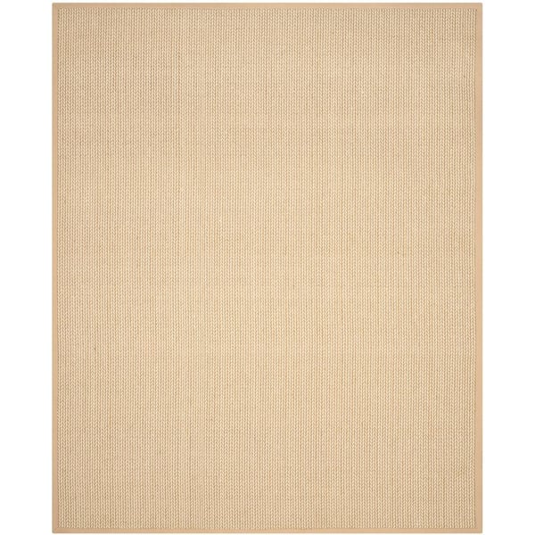 Natural Fiber 10 ft. x 14 ft. Beige Braided Border Area Rug