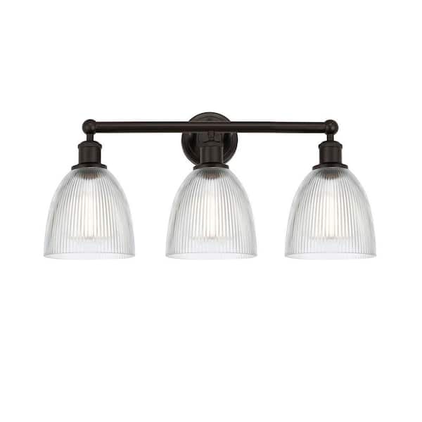 Castile 24 in. 3-Light Oil Rubbed Bronze Vanity Light with Glass Shade