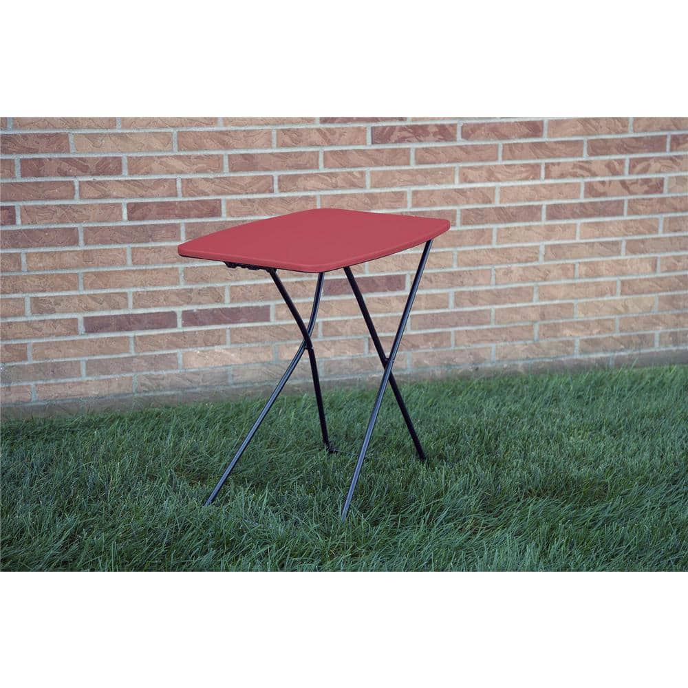 Cosco 18 In. Red Plastic Adjustable Height Folding Utility Table (Set ...