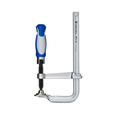 8 in. All Steel Bar Clamp with Foldable Ergonomic Handle and 4 in. Throat Depth