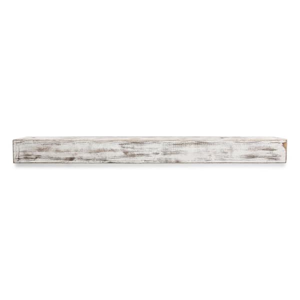 Dogberry Weathered Beam 72 in. Rustic White Cap-Shelf Mantel