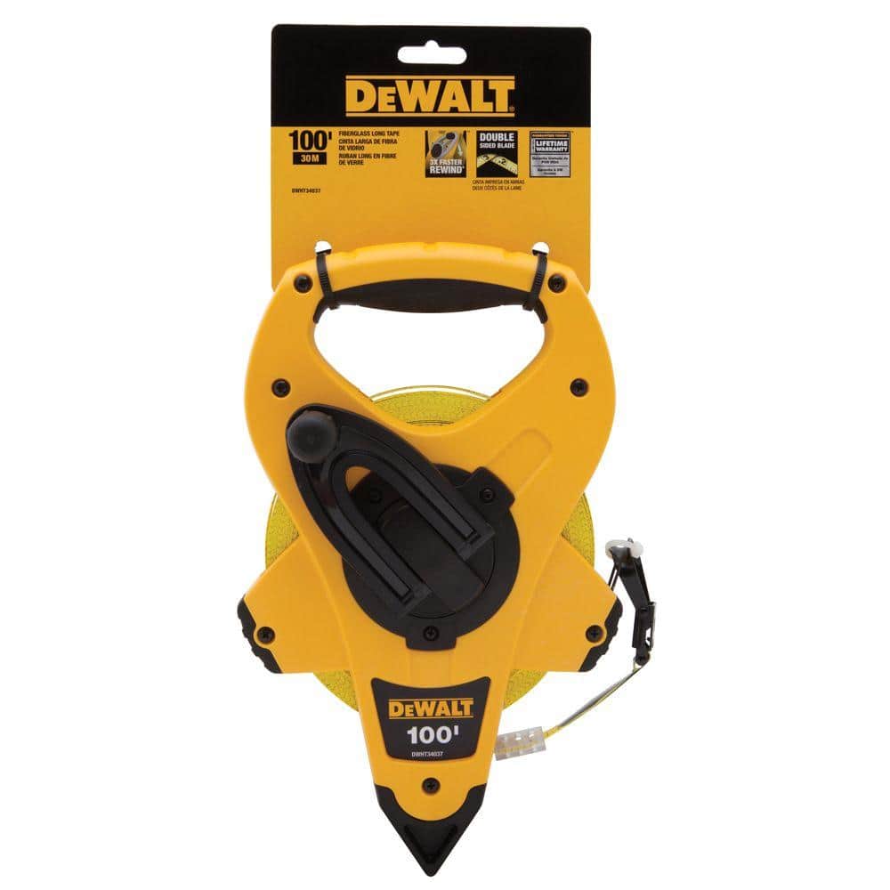 DEWALT 100 ft. Open Reel Fiber Glass Long Tape DWHT34037 - The
