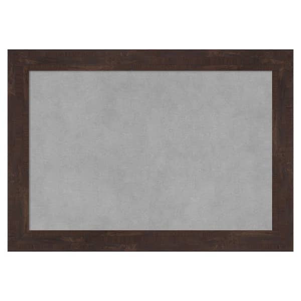 Amanti Art Fresco Dark Walnut 21 in. x 15 in. Framed Magnetic Board