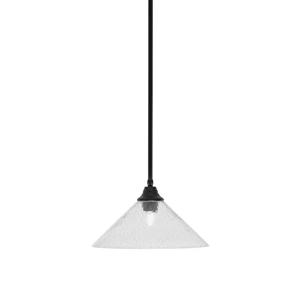 Unbranded Sparta 100-Watt 1-Light Espresso Stem Pendant Light with Smoke Bubble Glass and Light Bulb Not Included